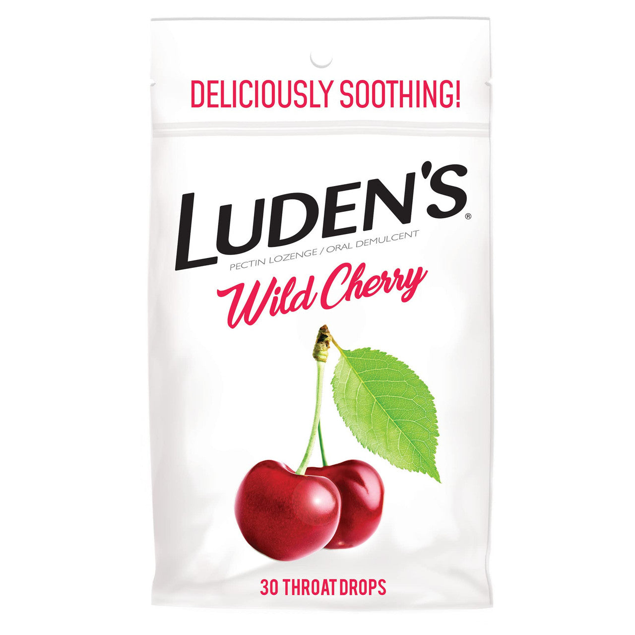 Ludens Great Tasting Throat Drops, Wild Cherry, 30 Drops/Bag
